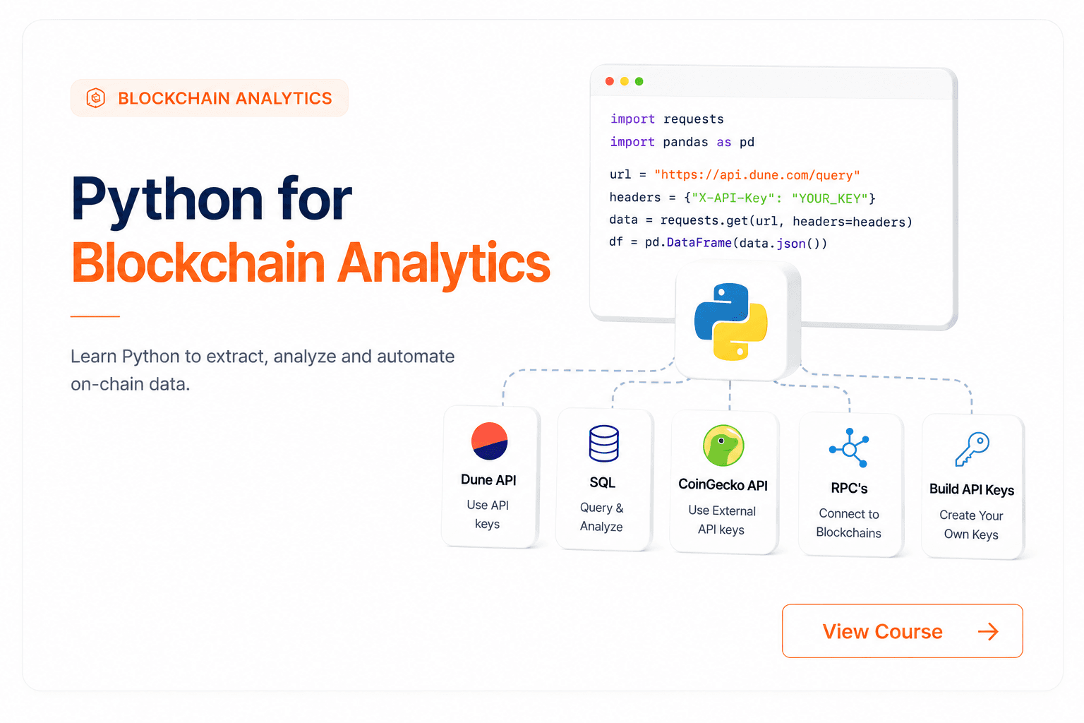 Python for Blockchain Data Analytics course postcard